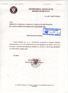 Intalnire Ministerul Sanatatii